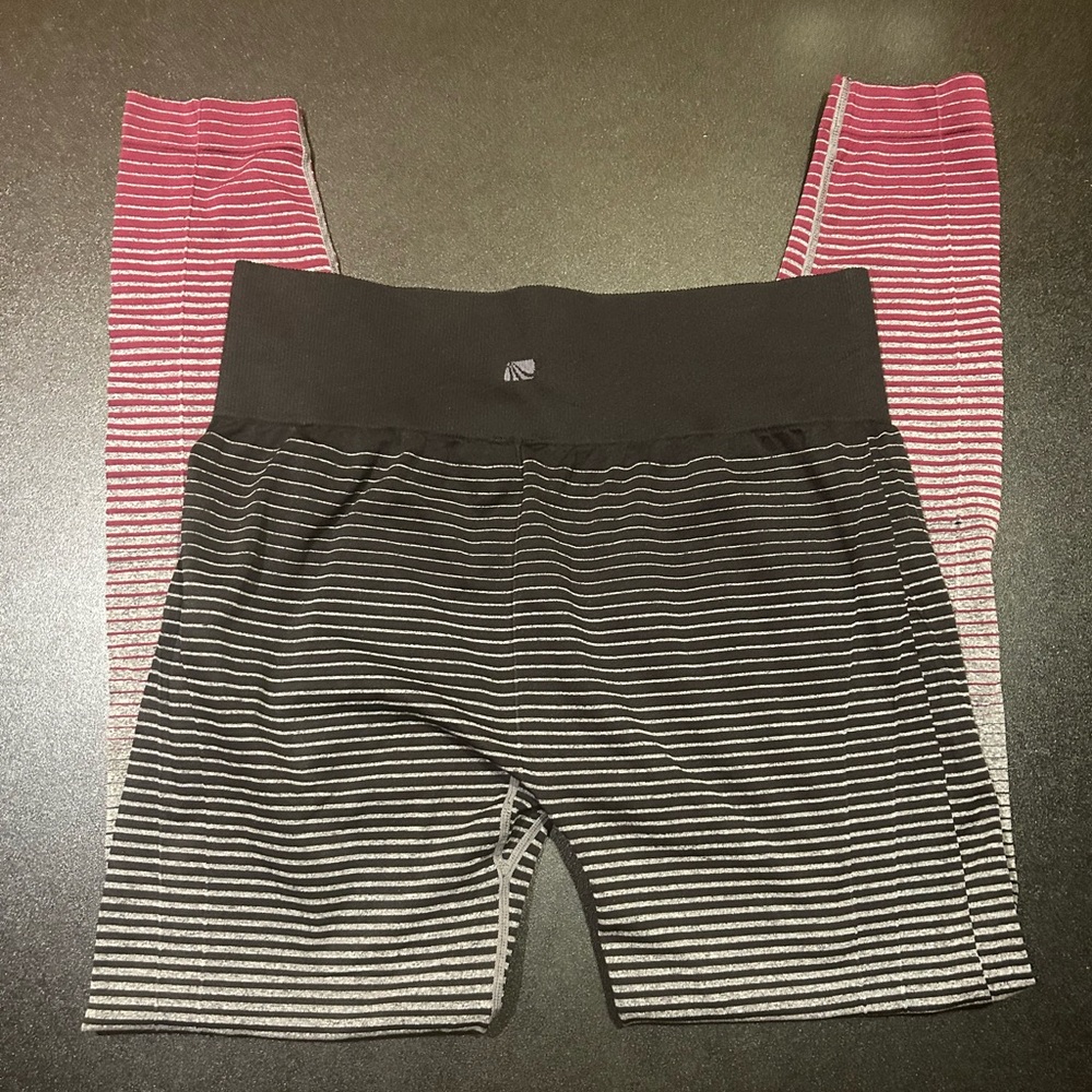 Marika Grey-Maroon Ombré Active Leggings L